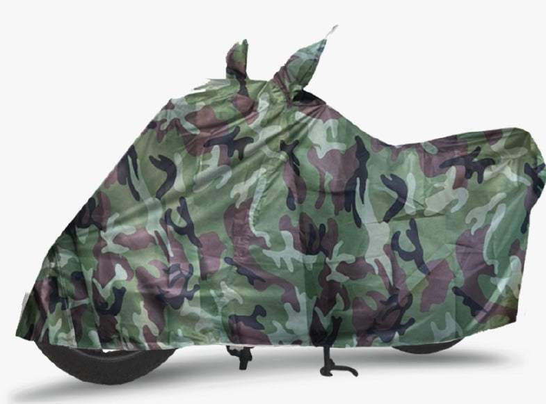 Camouflage premium bike cover for Suzuki Hayabusa, heavy polyester, dustproof, UV-resistant, breathable, and water-resistant.