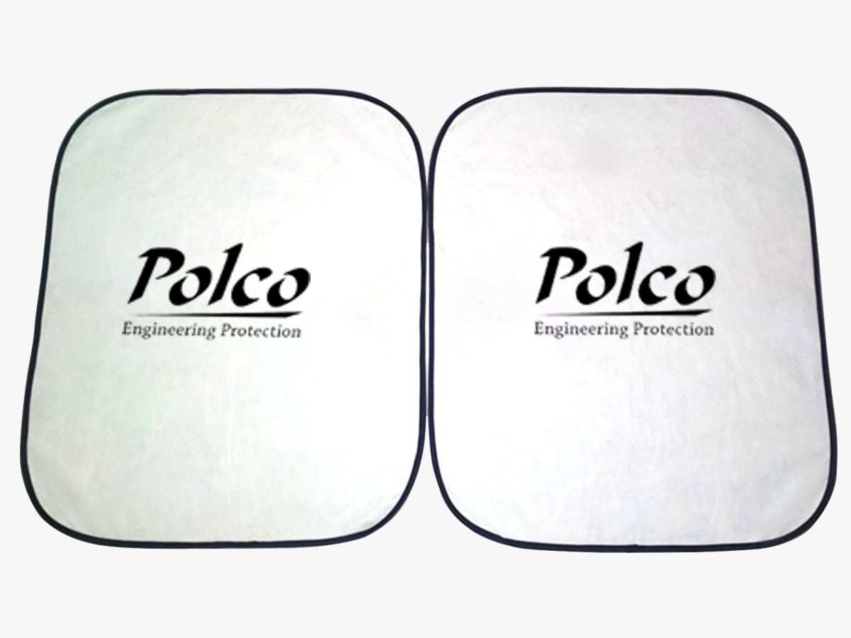 Polco Car Front Sun Blind with DuPont Tyvek fabric for UV protection, fits compact cars, size 66x36 inch.