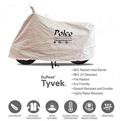 premium bike cover for Bajaj Pulsar 180F, Dupont Tyvek fabric, dustproof, UV-resistant, breathable, water-resistant, Polco