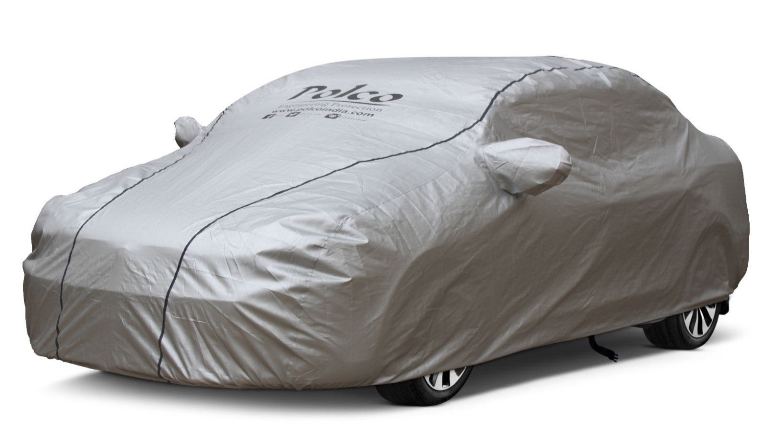 Premium Audi A5 Sportback Car Cover | Silver Matty | Water-Resistant and UV Resistant, Dustproof, Scratchproof | With Mirror Pockets and Antenna Pockets, Elastic Corners, Center Belt, Storage Bag | From Polco.