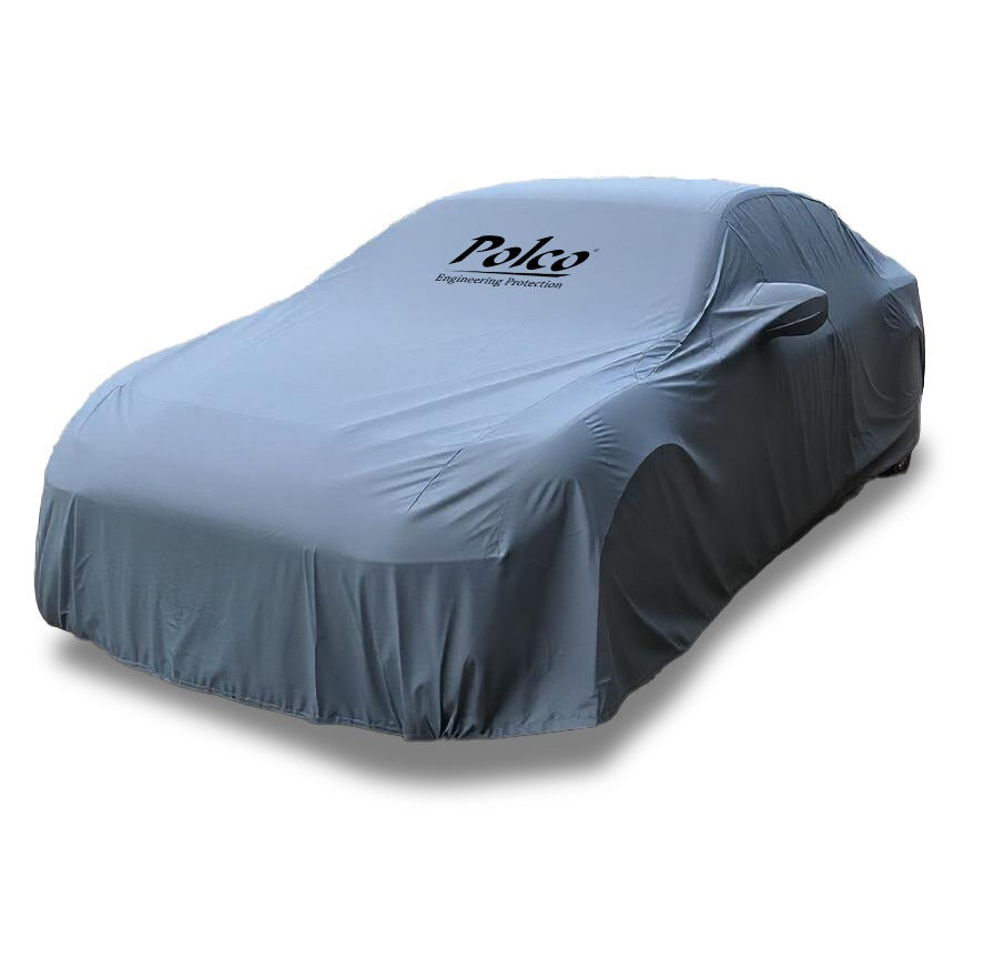 BMW i4 Premium Car Cover | G-Series Fabric | UV Protected, Water-Resistant, Lightweight 100 GSM | With Mirror Pockets and Antenna Pockets, Elastic Corners, Center Belt, Storage Bag | From Polco